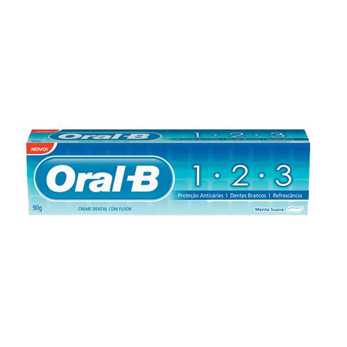 Creme Dental Oral B 123 Anticáries com 90 Gramarelos