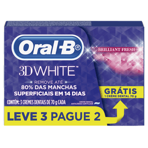 Creme Dental Oral-B 3D White Brilliant Fresh 70g (Leve 3 e Pague 2)