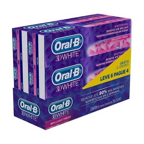 Creme Dental Oral-B 3d White Brilliant Fresh - Leve 6 Pague 4