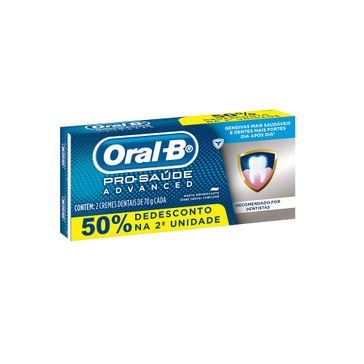 Creme Dental Oral-B Pró Saúde Advanced 70g 2 Unidades com 50% de Desconto na Segunda Unidade