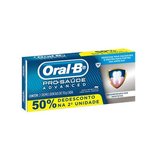 Creme Dental Oral-B Pro-Saúde Advanced 70g - 2 Unidades