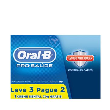 Creme Dental Oral-B Pró Saúde Escudo Anti Açucar 70g Leve 3 Pague 2