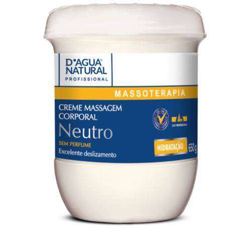 Creme Massagem Neutro 650g - D Agua Natural