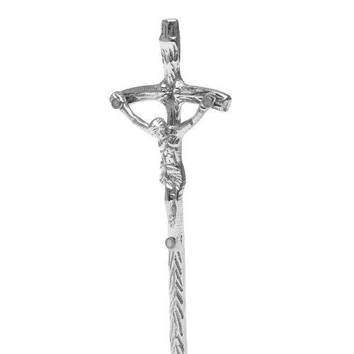 Crucifixo, Cruz 15cm de Zamac Niquelado Wolff- R25463