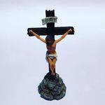 Crucifixo de Mesa Imagem Jesus Crucificado 13 Cm Tradicional