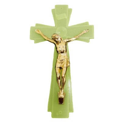 Crucifixo de Parede Luminoso com Cristo Dourado - 20 Cm | SJO Artigos Religiosos