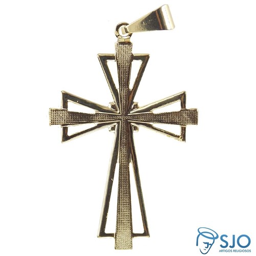 Crucifixo Folheado a Ouro Vazado | SJO Artigos Religiosos
