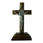 Crucifixo Madeira de Mesa São Bento - 9 Cm | SJO Artigos Religiosos