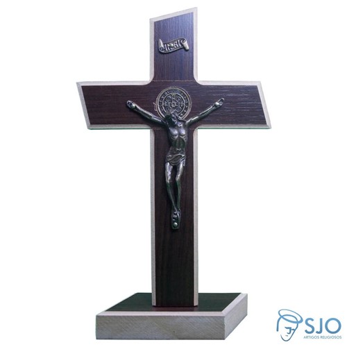 Cruz de Madeira - Medalha de São Bento - 36 X 19 | SJO Artigos Religiosos