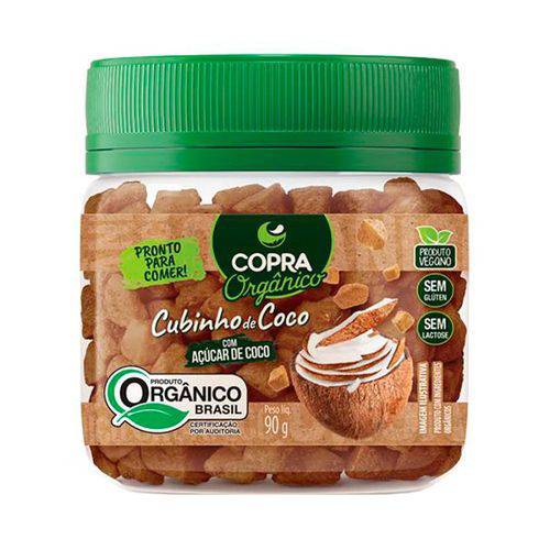 Cubinho de Coco Orgânico com Açúcar de Coco 90g Copra