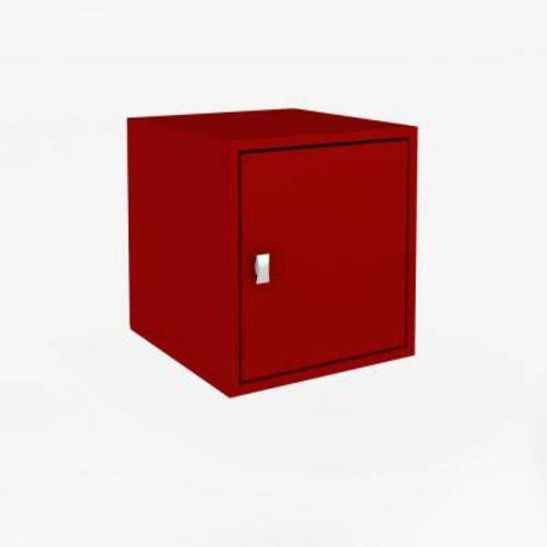Cubo Decorativo com Porta Movelbento Vermelho Cub005