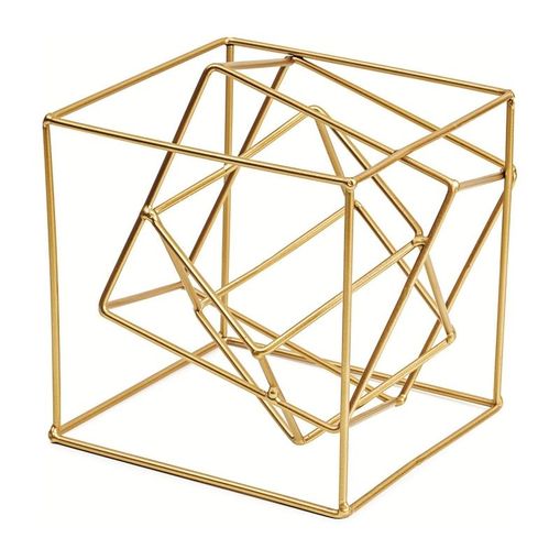 Cubo Decorativo de Metal Dourado Mart