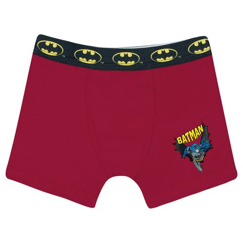 Cueca Batman Boxer (Infantil) Tamanho: G | Cor: Vermelho