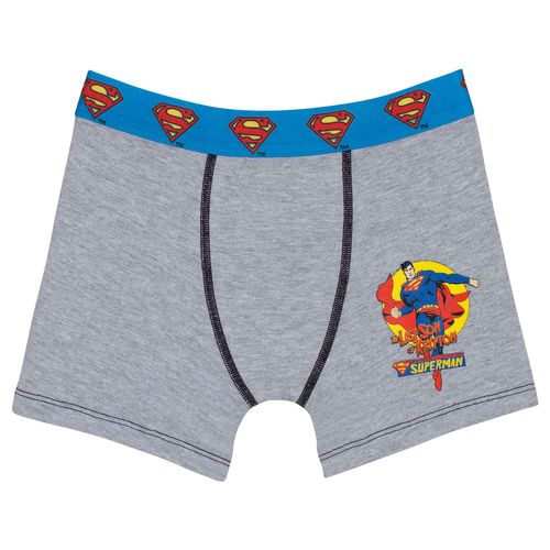 Cueca Superman Boxer (Infantil) Tamanho: G | Cor: Cinza