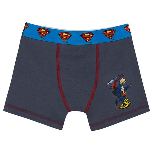Cueca Superman Boxer (Infantil) Tamanho: G| Cor: Grafite