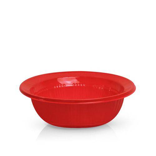 Cumbuca Descartável de Plástico Redonda Vermelho 10 Unidades Trik Trik