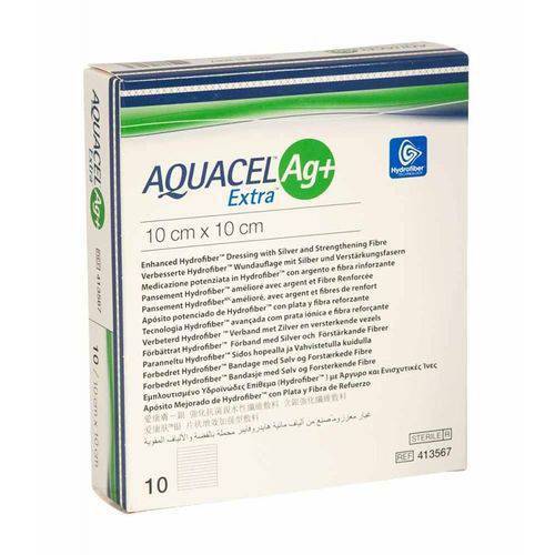 Curativo Aquacel Ag+ Extra 10 X 10 Cm (caixa C/ 10 Unds.) 413567 - Convatec