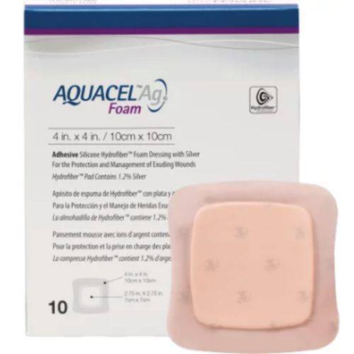 Curativo Aquacel Ag Foam 10 X 10 Und. 420642 - Convatec