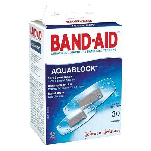 Curativo Band-Aid Aquablock à Prova Dágua C/ 30 Unidades