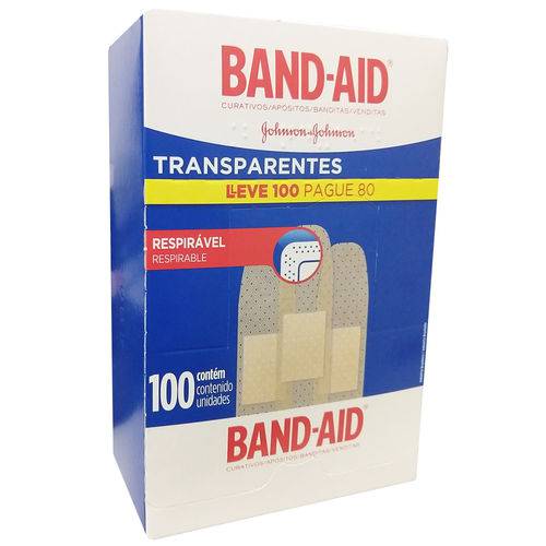 Curativo Band-aid Transparente C/ 100