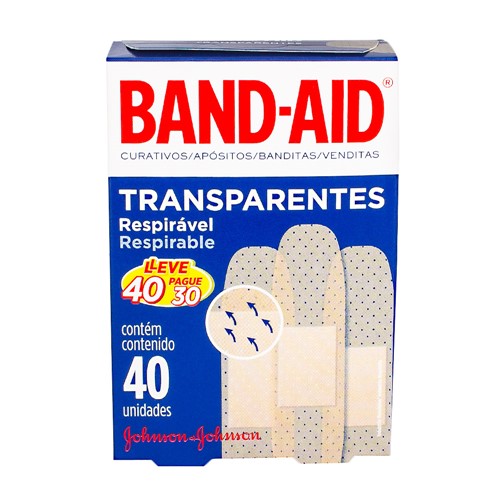 Curativo Band-Aid Transparente com 40 Unidade Leve 40 Pague 30