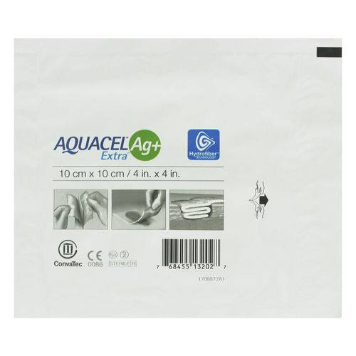 Curativo Convatec Aquacel Extra Ag+ Estéril 10cm X 10cm