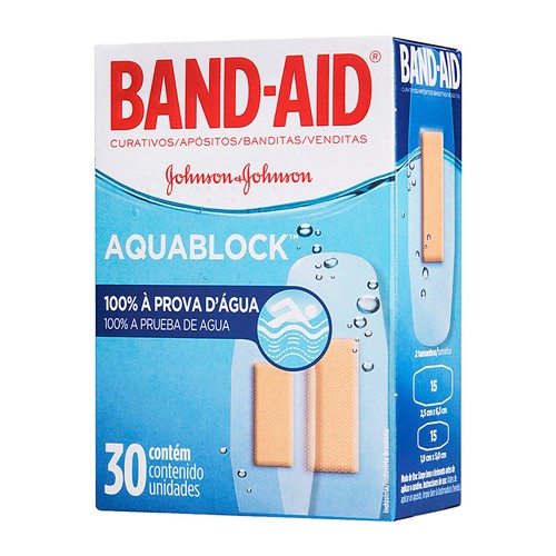 Curativos Band Aid Johnson & Johnson Aquablock à Prova D'Água 30 Unidades