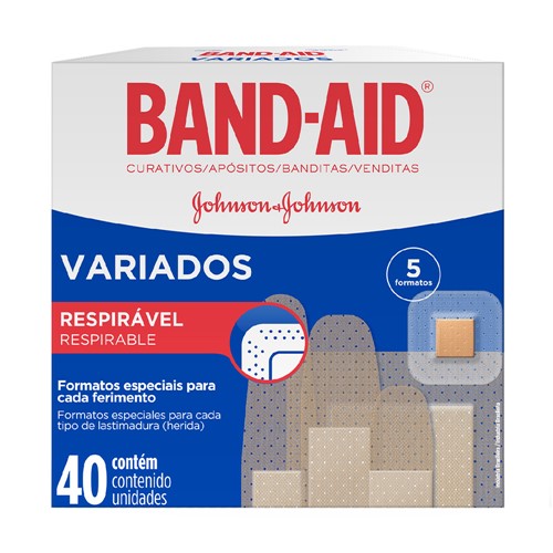 Curativos Band Aid Johnson & Johnson Variados com 40 Unidades