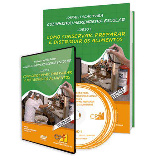 Curso Capacitação para Cozinheira - Merendeira Escolar em Livro e DVD