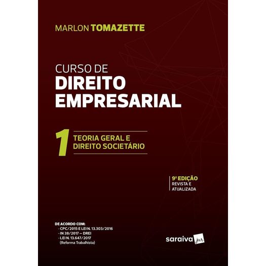 Curso de Direito Empresarial - Vol 1 - Tomazette - Saraiva - 8 Ed