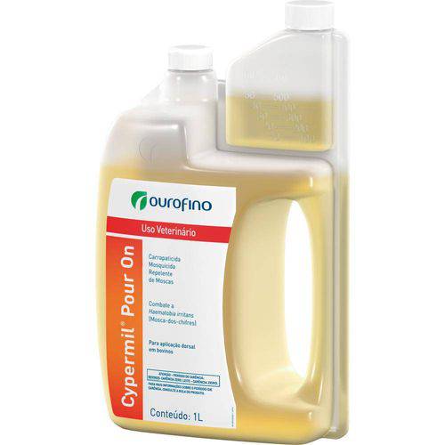 Cypermil Pour On Carrapaticida, Mosquicida e Repelente 1 Litro - Ourofino