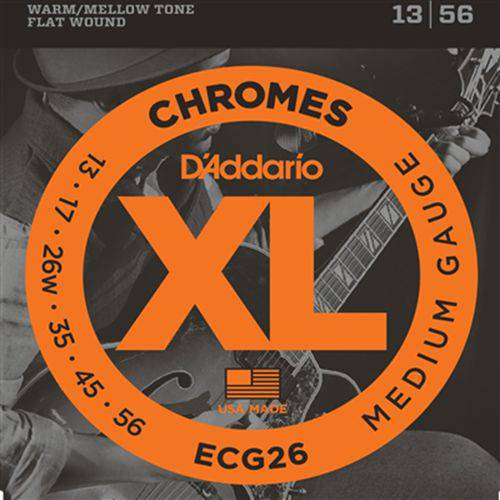 D'addario - Encordoamento Chromes Flat Wound para Guitarra Ecg26