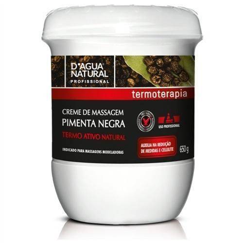 Dágua Natural Pimenta Negra Creme P/ Massagem 650g (kit C/03)