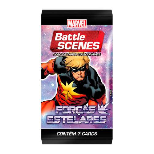 Deck Battle Scene - Booster Unitário - Marvel - Forças Estelares - Capitão Mar-vell - Copag