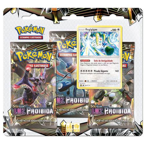Deck Pokémon Triple Pack - Sol e Lua - Luz Proibida - Regigigas - Copag