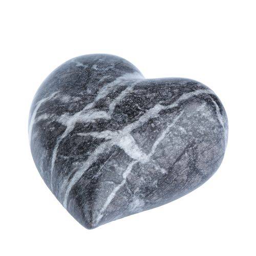 Decor Ceramica Marble Heart Cinza Peq 9,5 X 10,5 X 5 Cm