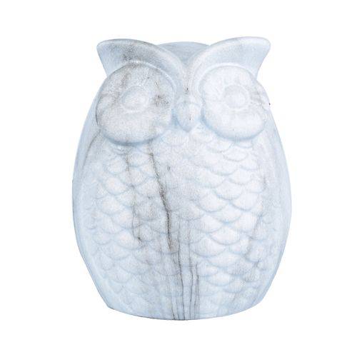 Decor Ceramica Marble Owl Branca 10 X 11 X 13,5 Cm