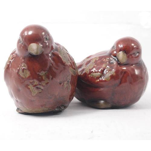 Decoração de Cerâmica Pássaros Vermelho