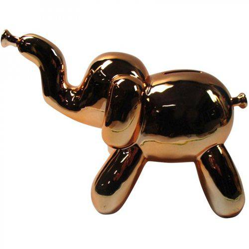 Decorativo Cerâmica Elefante Baloon 23,9cmx17,5cmx27,3cm Cobre