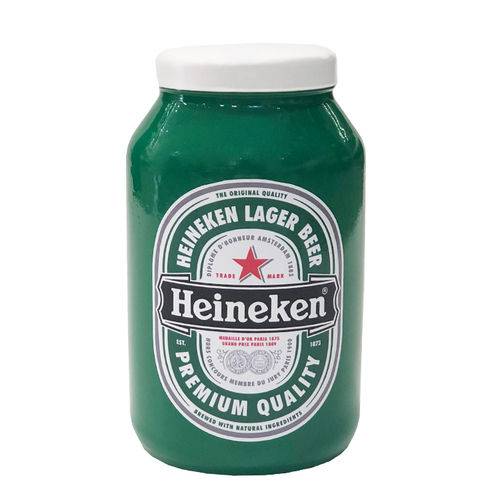 Decorativo Pote Heineken Cerveja Enfeite de Vidro Cor Verde
