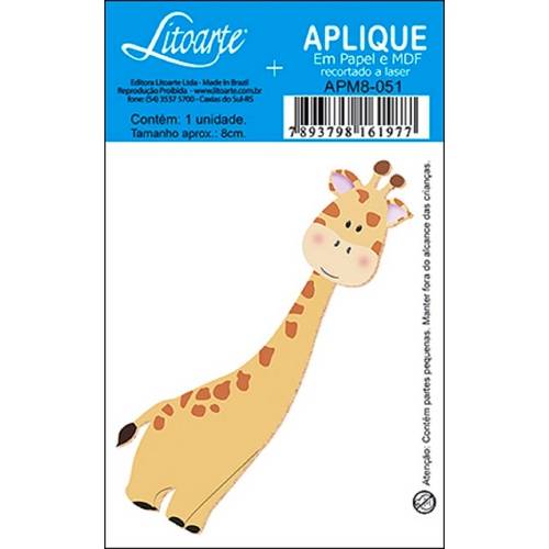 Decoupage Aplique em Papel e Mdf Girafa Apm8-051 - Litoarte