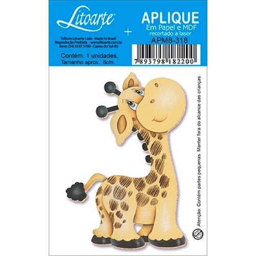Decoupage Aplique em Papel e Mdf Girafa Apm8-318 - Litoarte