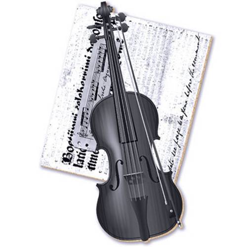 Decoupage Aplique em Papel e Mdf Violino Apm8-166 - Litoarte