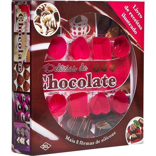 Delicias de Chocolate - Livro de Receitas Ilustrado Mais 8 Formas Silicone / Dcl