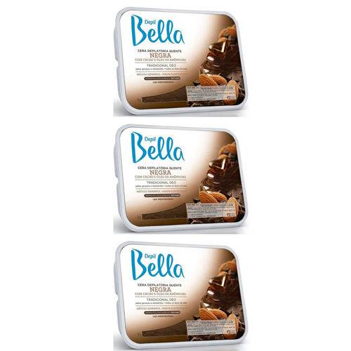 Depil Bella Cera Depilatória Negra 1kg (kit C/03)