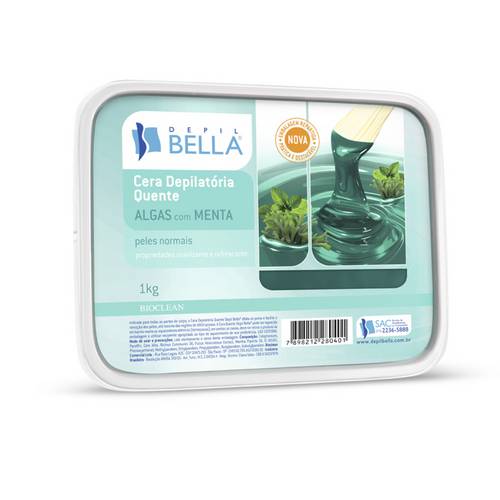 Depil Bella Cera Depilatória Quente Algas com Menta 1Kg