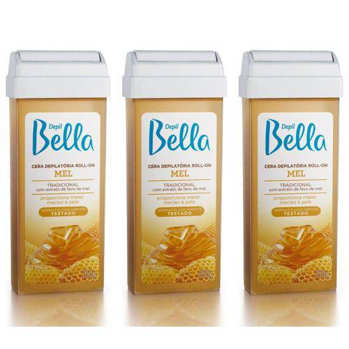 Depil Bella Cera Depilatória Rollon Própolis e Mel 100g (kit C/03)