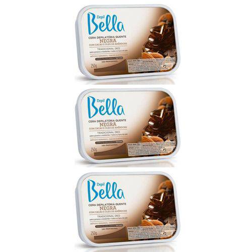 Depil Bella Negra Cera Depilatória Quente 250g (kit C/03)