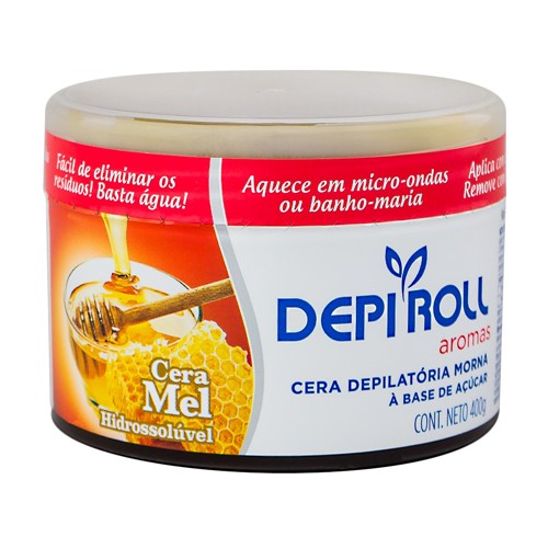 Depilador DepiRoll Aromas Mel Cera Morna para Pernas, Braços, Axilas, Virilha e Buço com 400ml