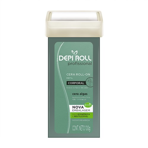 Depilador DepiRoll Profissional Algas Corporal Roll-on Refil com 100g